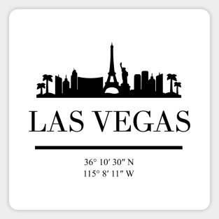 LAS VEGAS NEVADA BLACK SILHOUETTE SKYLINE ART Magnet